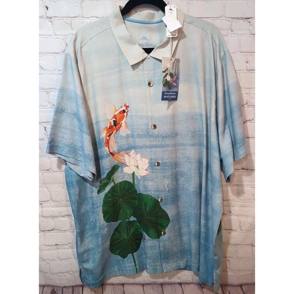 Tommy Bahama Shirt Mens XXL Blue Kayo Koi Silk Camp Artist Series 2024 NWT Rare